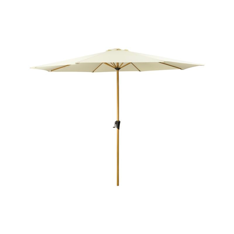 3m Natural Round Miami Wood Look Round Market Umbrella