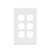 HPM EXCEL 6 Gang White Coverplate