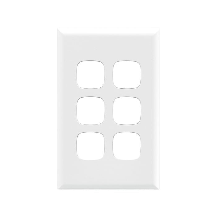 HPM EXCEL 6 Gang White Coverplate