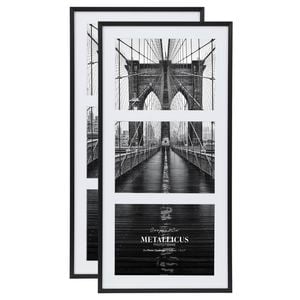 Cooper & Co. Metal 3 Slot Collage Photo Frame 13x18cm Black Set Of 2