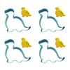 4x Bakeria Cookie Cutter Brontosaurus Baby 11.4cm Bakeware Plastic Blue