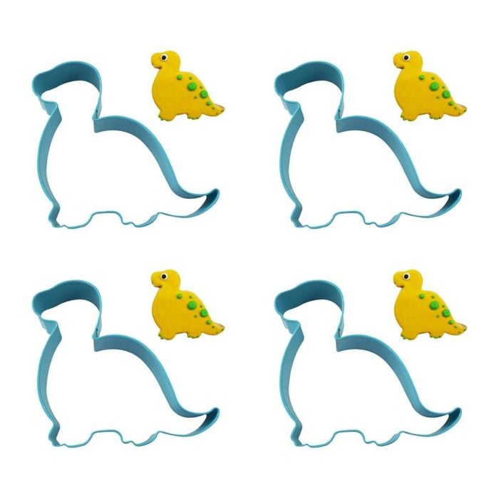 4x Bakeria Cookie Cutter Brontosaurus Baby 11.4cm Bakeware Plastic Blue