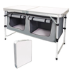 Provecta 120cm White Black Folding Camping Table Aluminium Portable Picnic Table With Storage Organizer