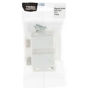 Taskmaster 67mm White Magnetic Push To Open Double Door Catch