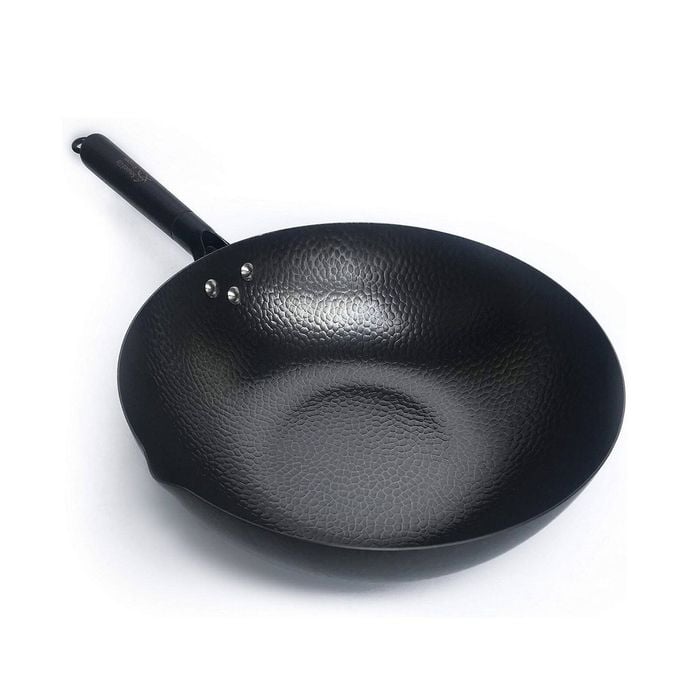 Carbon Steel Wok for Electric, Induction & Gas Stoves - Includes Lid, Spatula & Guide Video