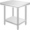 Vevor 90x60x80cm Commercial Work Food Prep Table Silver Stainless Steel Kitchen Bench