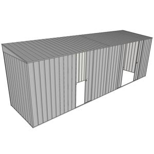 Build-a-Shed 1.5 x 6 x 2m Single and Double Sliding Side Door Skillion Shed - Zinc