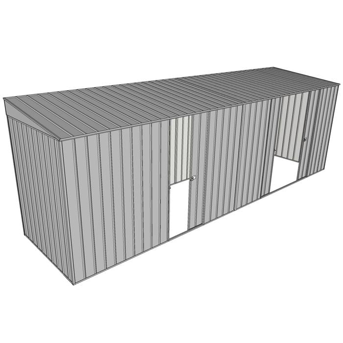 Build-a-Shed 1.5 x 6 x 2m Single and Double Sliding Side Door Skillion Shed - Zinc
