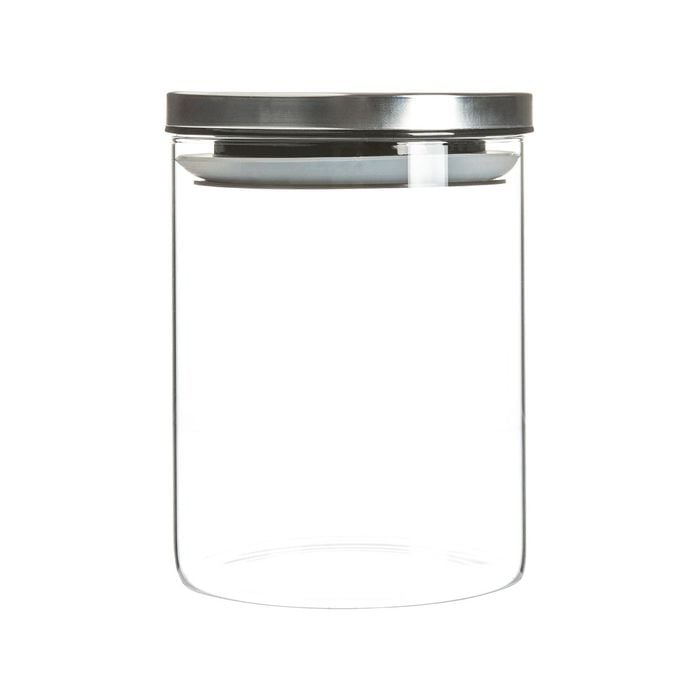 Argon Tableware Glass Storage Jar with Metal Lid - Silicone Seal - 750ml