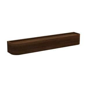 Flexi Storage Decorative Shelving 600 x 110 x 80mm Walnut Coat Shelf with Hooks