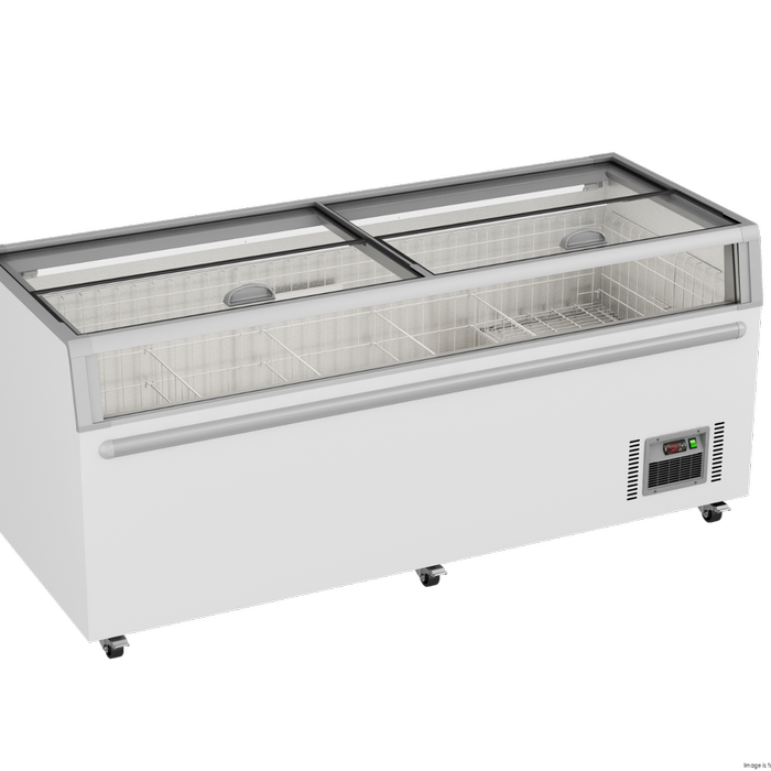 Thermaster 900l Supermarket Island Freezer With Glass Sliding Lids  - Commercial Chest Freezers (zcd-l210g)