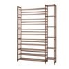 Oikiture Shoe Rack Organizer Bamboo Stand 11 Shelves With Boots Storage Brown