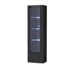Oikiture Display Cabinet Buffet Sideboard LED Light High Gloss Cupboard Black