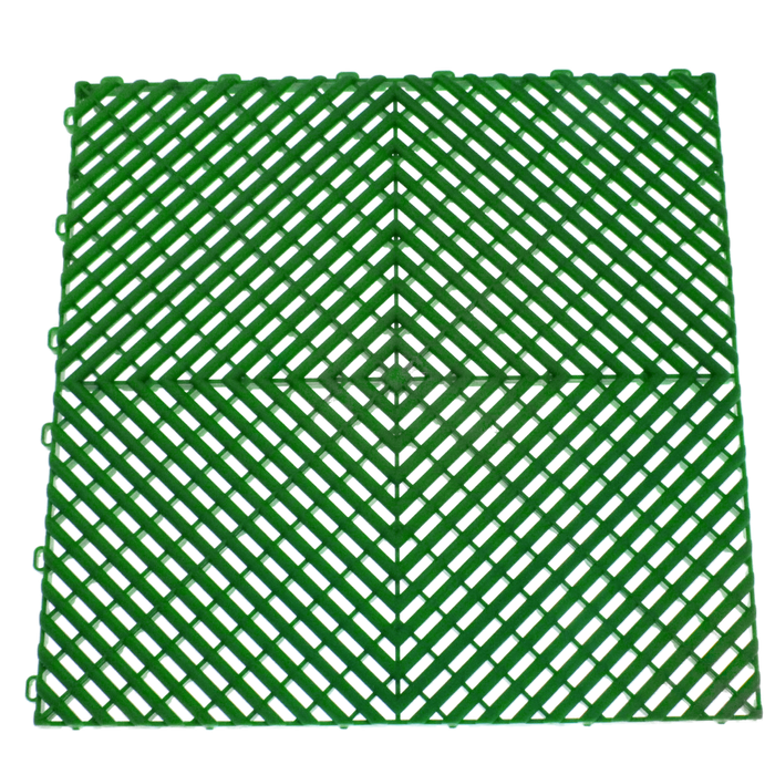 FloorEase 400 x 400 x 18mm Modular Interlocking Garage Floor Tiles - Green 9 Pack