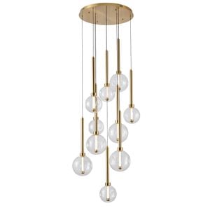 Vencha Meteor 10 Light Round LED Pendant - Gold Warm White