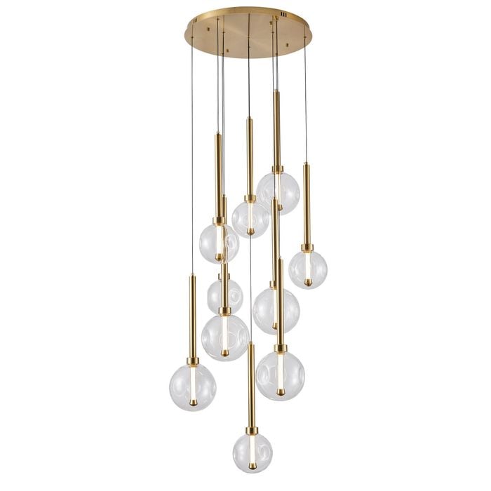 Vencha Meteor 10 Light Round LED Pendant - Gold Warm White