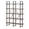 Oikiture 5 Tier Display Shelf Stand Bookshelf Metal Rack Industrial 1.35m