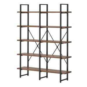 Oikiture 5 Tier Display Shelf Stand Bookshelf Metal Rack Industrial 1.35m