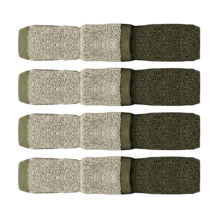 4PK Linen House 550GSM Cotton Otway Olive Green Bathroom Hand Towel 40x60cm