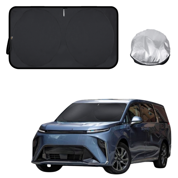 Front Windscreen Sun Shade for LDV Mifa 9 2021 - Current (6 Seater) - XL 160 x 100 cm - Black