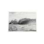 Galrie Stunning Black and White Surfing Photography - Surfing Big Break Art Print, White Frame, A4 21 x 30cm (8 x 12inch)