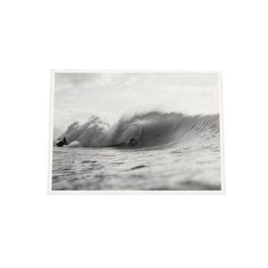 Galrie Stunning Black and White Surfing Photography - Surfing Big Break Art Print, White Frame, A4 21 x 30cm (8 x 12inch)