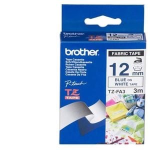 Brother TZE 12mm Blue White Fabric Tape