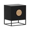 Sarantino Silvia Bedside Table with 2 Drawers - Black