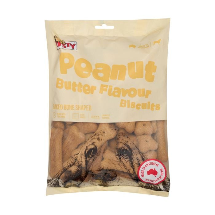 Trusty 1kg Peanut Butter Flavour Baked Biscuits Adult Dog Treats