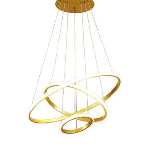 Vencha Crown 3 Ring LED Pendant Light - Gold (3000K)