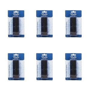 6pk Malli Braided Flat Portable Sewing Elastic Band Tape/cord 1cm X 5m Assorted