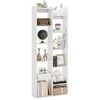 Costway 12-tier Bookcase Wood Display Shelf White