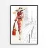 Fashion Girl with Red Bag Print 100% Australian Made 90x120cm (Poster)