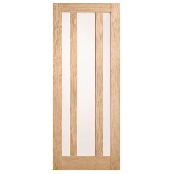 Corinthian 2340 x 820 x 35mm Internal Door White Oak Moda Translucent Glass AMODG18
