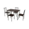Costway 5PCS Dining Table Set Wood Kitchen Table & 4 Chairs Walnut