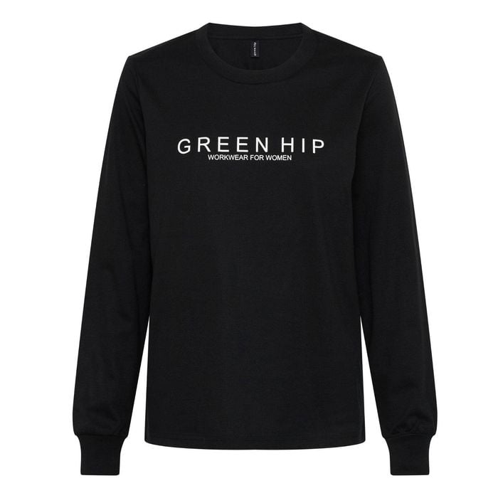 Green Hip Long Sleeve T-Shirt Black Small