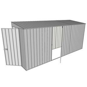 Build-A-Shed 1.2 x 4.5 x 2.0m Tunnel Shed Tunnel Hinged Door with 1 Hinged Side Door - Zinc
