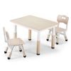 Playpals Kids Table Chairs Set Height Adjustable Graffiti Desk 80x60cm Beige