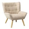 Oikiture Armchair Fabric Upholstered Beige