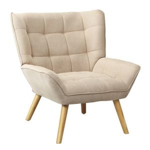 Oikiture Armchair Fabric Upholstered Beige