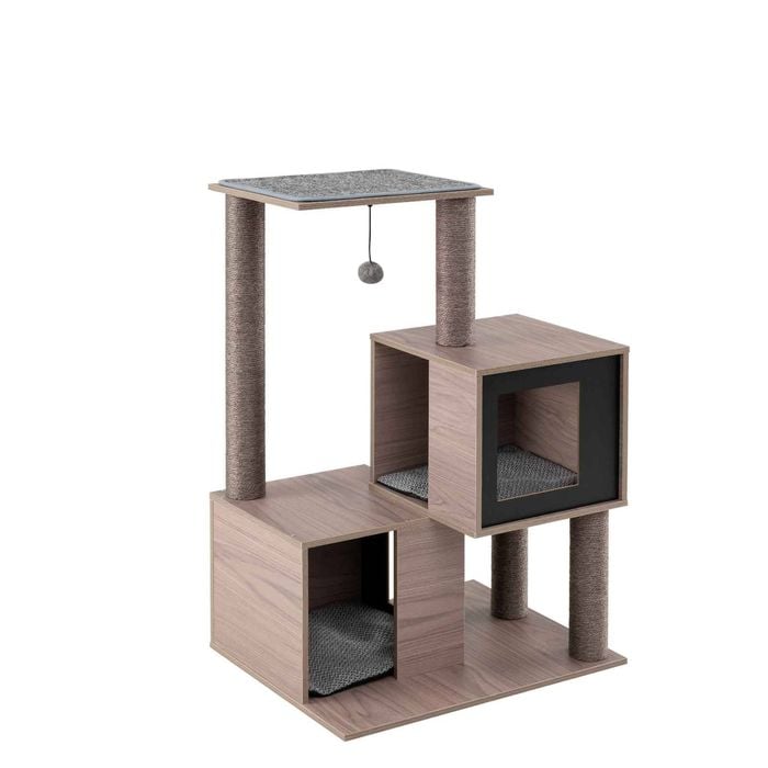 Costway Modern Cat Tree Wooden Cat Tower Sisal Scratching Posts