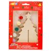 Crafted Paint Your Own 3D Wooden Christmas Tree Kit - 3 Pack