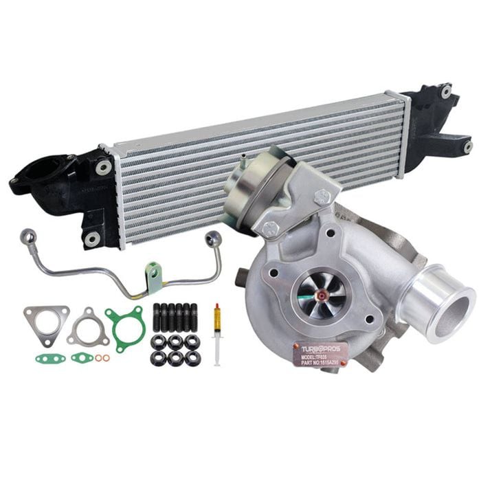 Upgrade Billet Turbo Charger With 50mm Intercooler And Genuine Oil Feed Pipe For Mitsubishi Triton MQ 4N15 2.4L