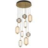 Telbix Torso Modern Pendant Hanging Lamp Light Metal Glass Brass Polished