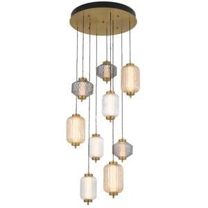 Telbix Torso Modern Pendant Hanging Lamp Light Metal Glass Brass Polished