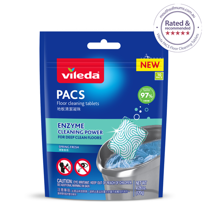 Vileda PACS Spring Fresh Floor Cleaning Tablets - 10 Pack