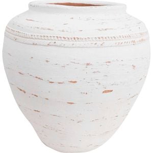 LVD Cement Urn Vase Home/Room Minimalist Tabletop Decor 28.5cm White Rosina