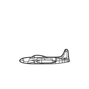 Ignite Laser Lockheed T-33 - Jet Trainer Aircraft Silhouette Metal Wall Art Coated Black 23.6 inch - 60 cm