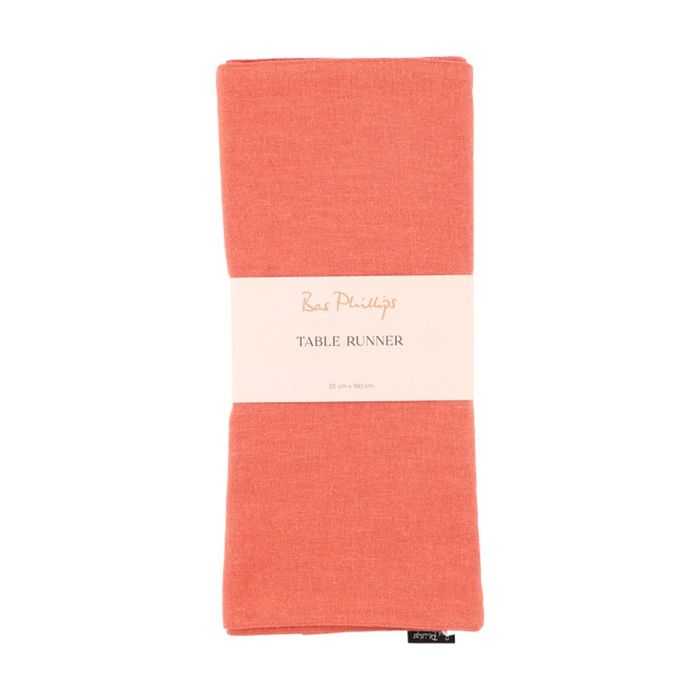 Bas Phillips Linen Tencel Table Runner Kitchen Textile Rust MED 35x180cm