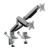 Brateck Dual Monitor Arm 17"-35" Heavy Duty Gas Spring W/ Usb - Silver